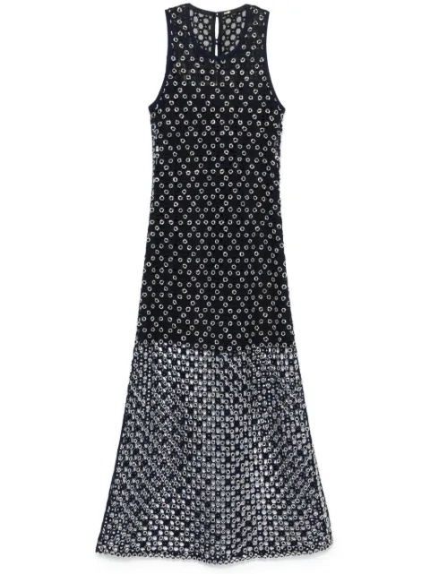 Maje vestido largo bordado con mostacillas