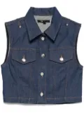 Maje denim cropped gilet - Blue