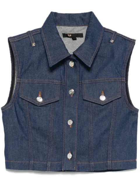 Maje denim cropped gilet 