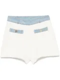 Maje denim-trim shorts - White