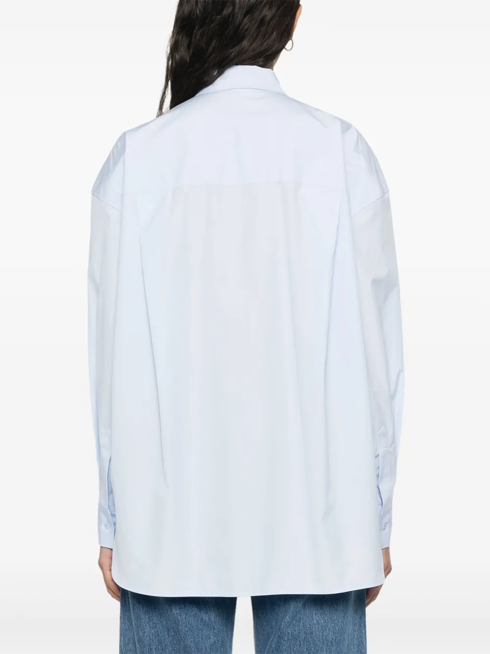 Maje Popeline blouse met stras Blauw