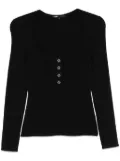 Maje scoop-neck ribbed-knit jumper - Black