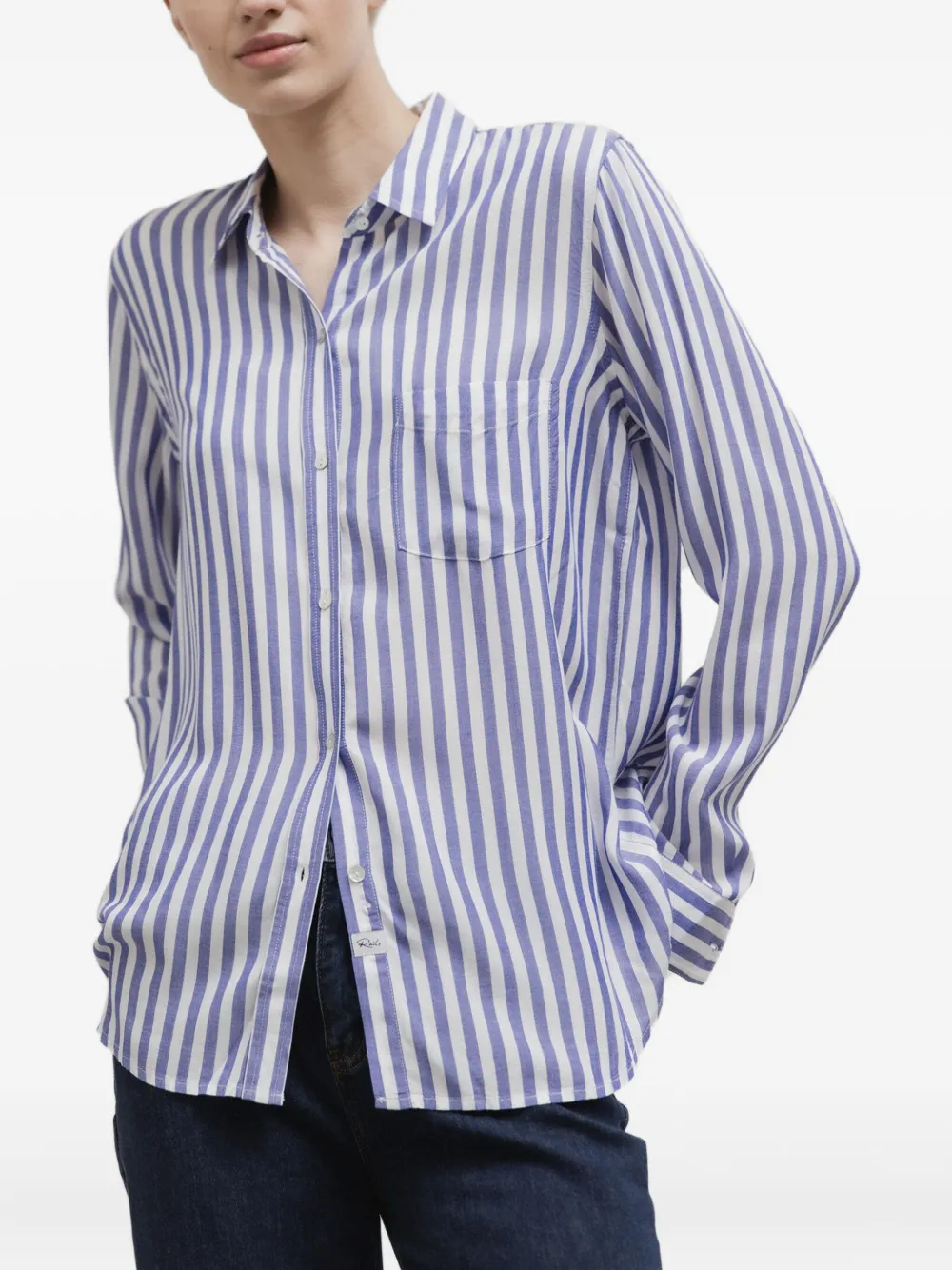 Rails Wren stripe long-sleeve shirt | Blue | Image 1