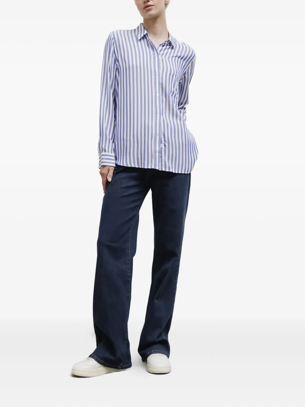 Rails Wren stripe long-sleeve shirt - Blauw