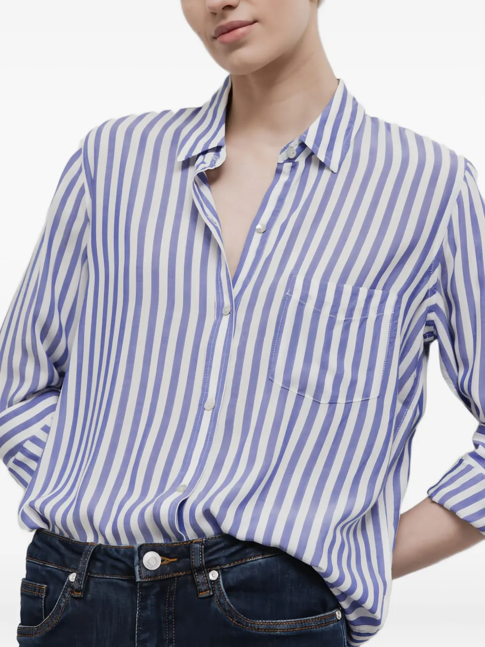 Rails Wren gestreepte blouse met lange mouwen Blauw