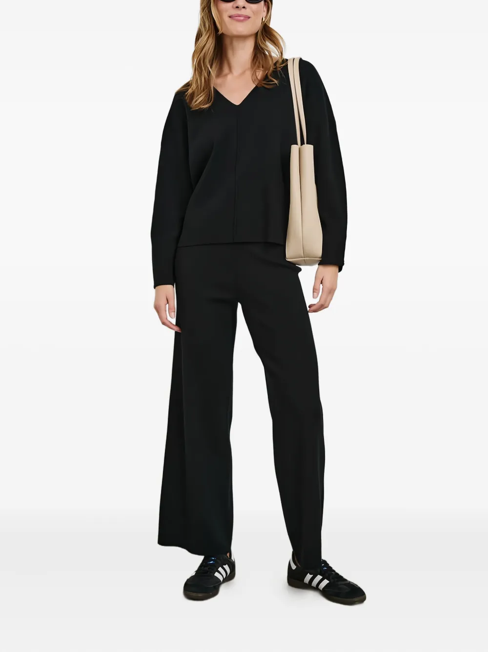 Rails wide-leg knit trousers - Zwart