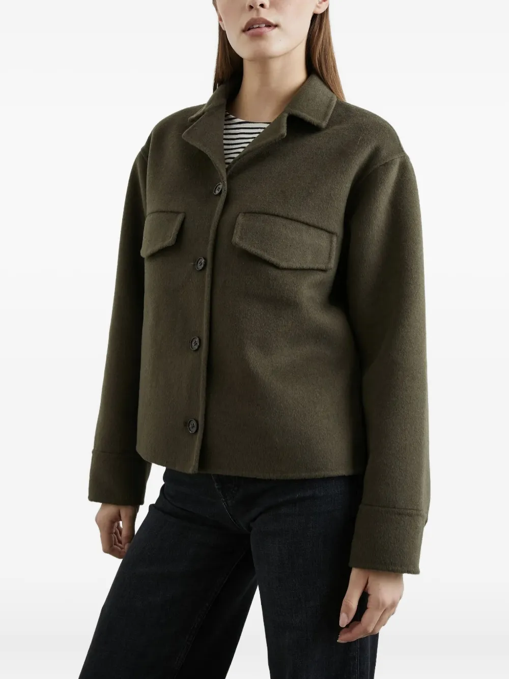 Rails Button-fastening Flap-pocket Jacket In Green