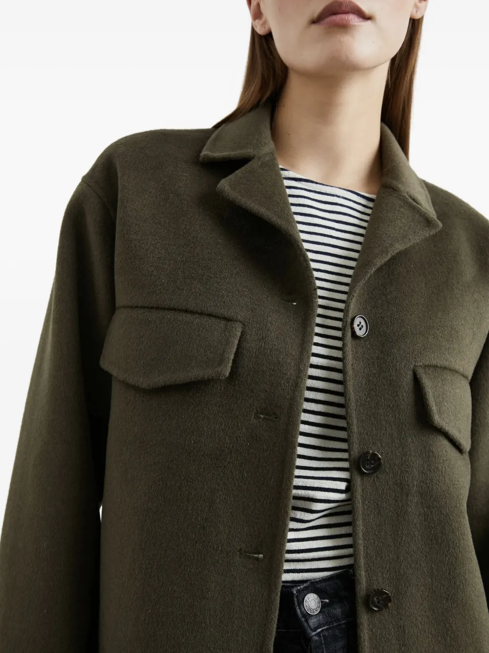 Rails Button-fastening Flap-pocket Jacket In Green