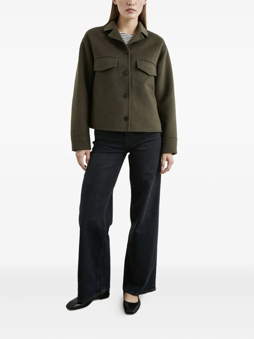 Rails Button-fastening Flap-pocket Jacket In Green