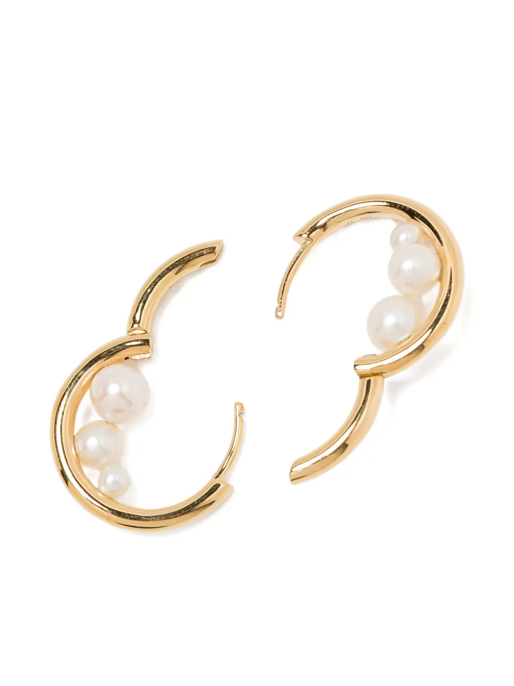 Otiumberg Trio Pearl Hoop Earrings In Gold
