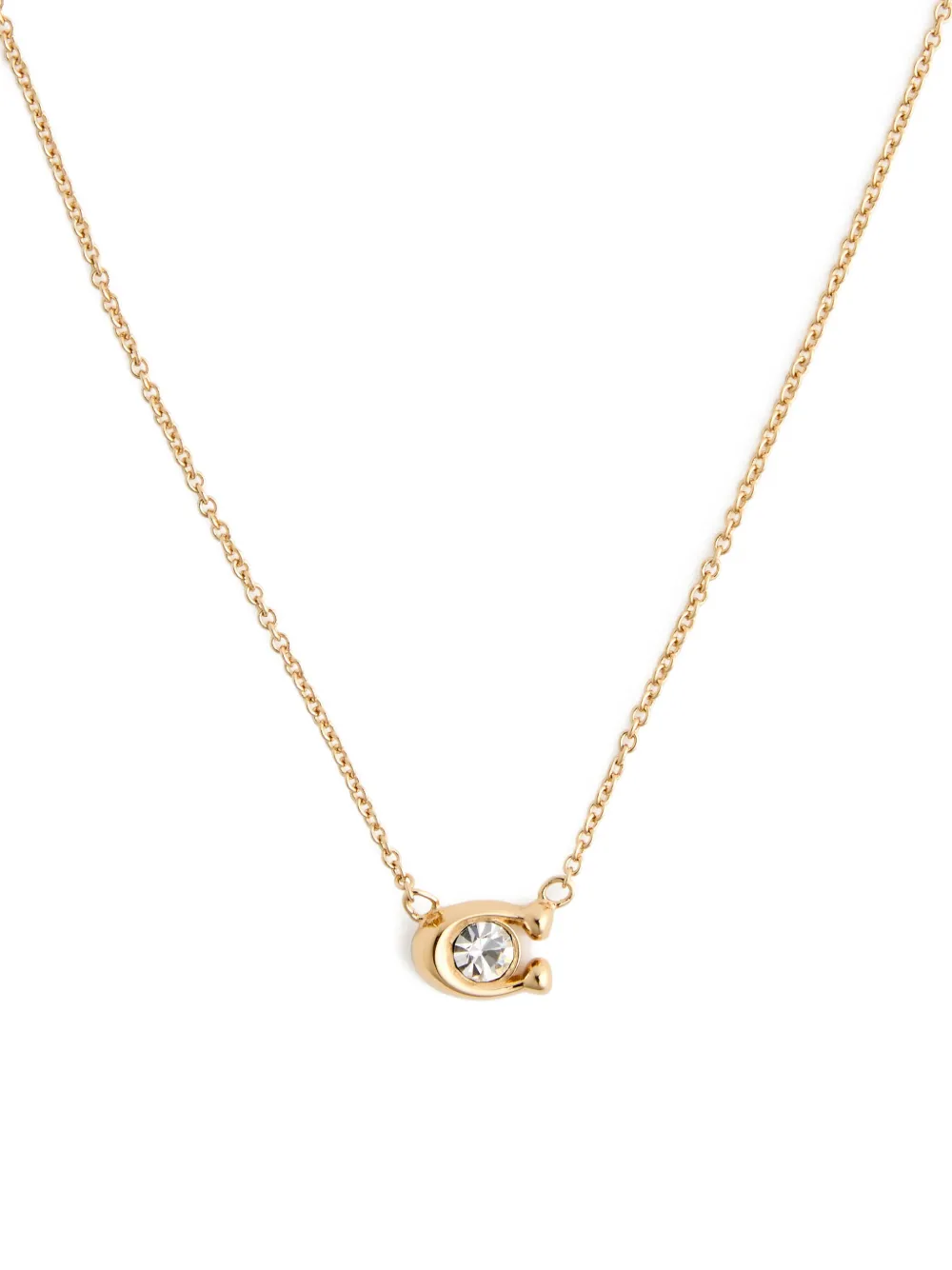 Coach logo-pendant necklace - Oro
