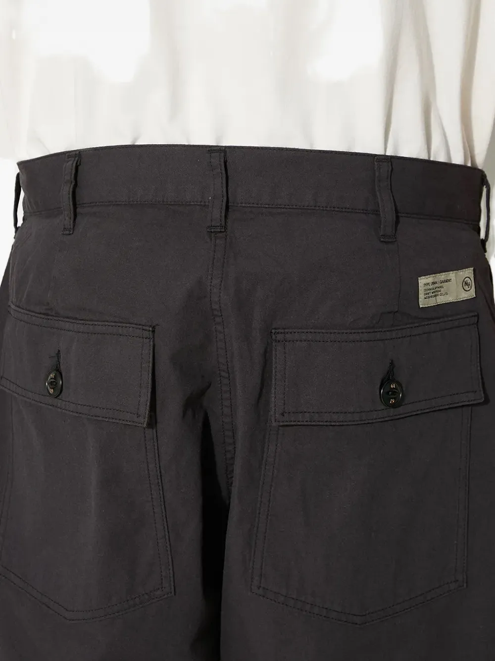 Neighborhood Katoenen shorts met knopen Zwart