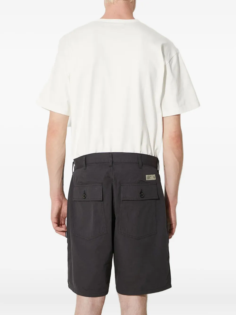 Neighborhood Katoenen shorts met knopen Zwart