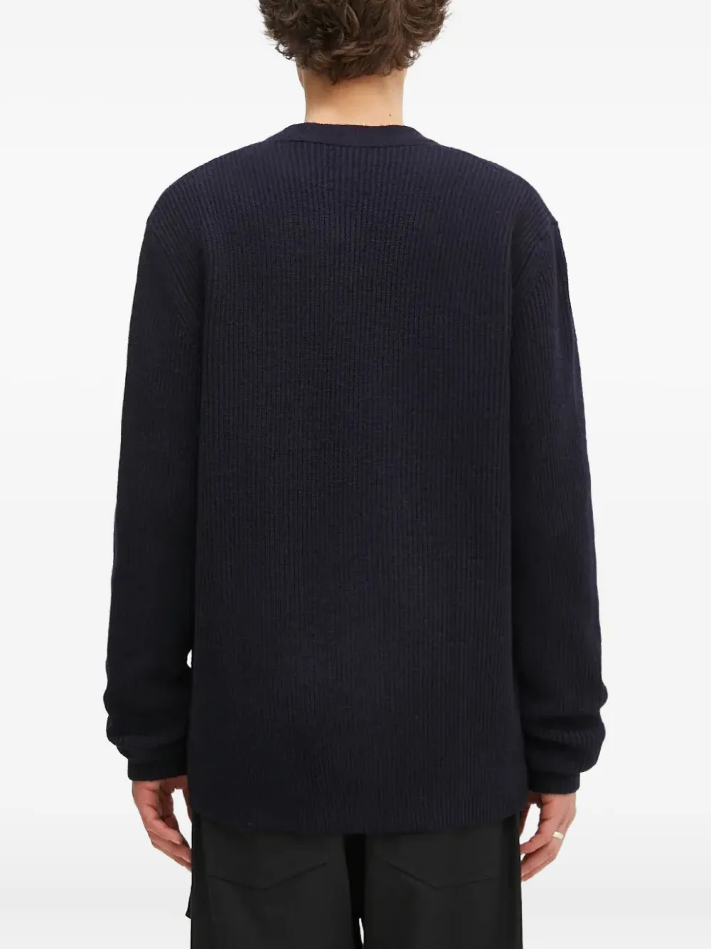 Norse Projects Loki Ribbed Pocket Cardigan In Blue