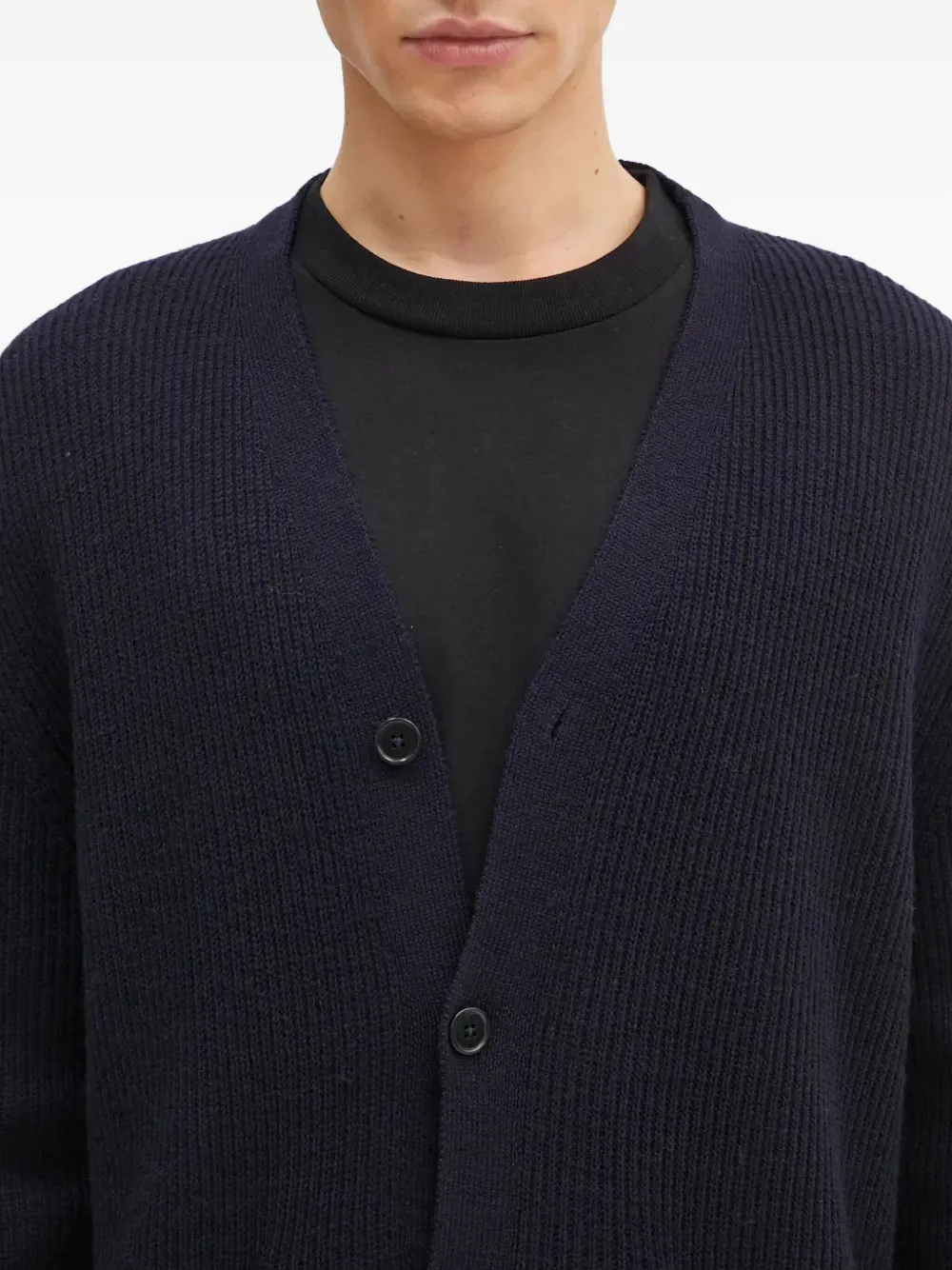 Norse Projects Loki Ribbed Pocket Cardigan In Blue