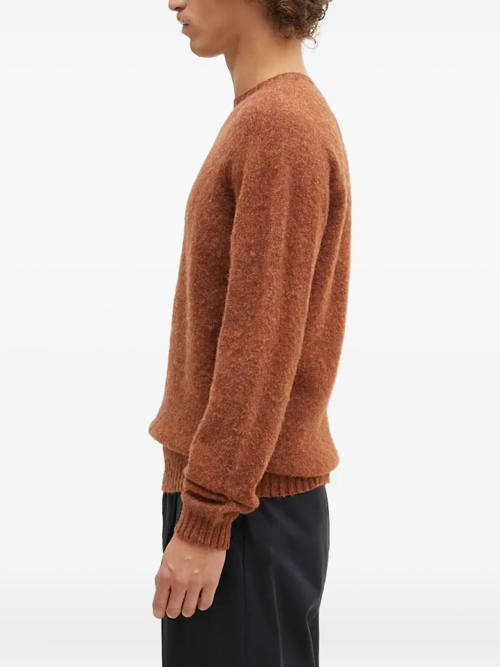 Norse Projects Birnir geborstelde trui met ronde hals - Oranje