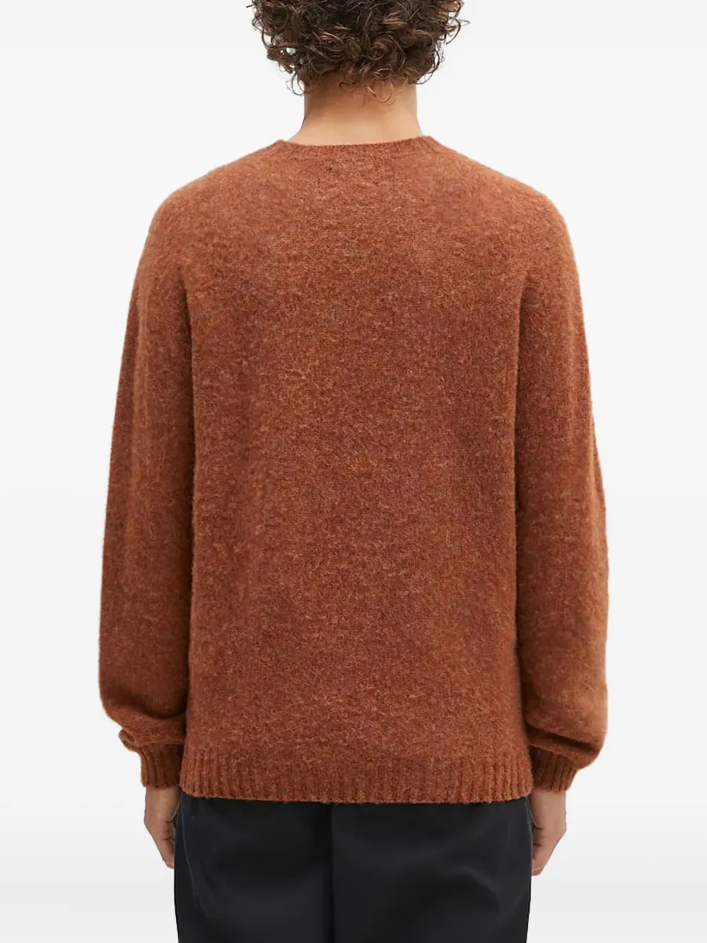 Norse Projects Birnir Brushed Crew-neck Sweater In Orange
