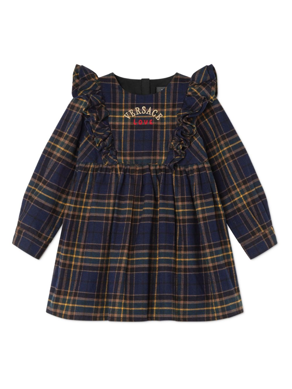 Versace Kids Tartan Love dress - Blue