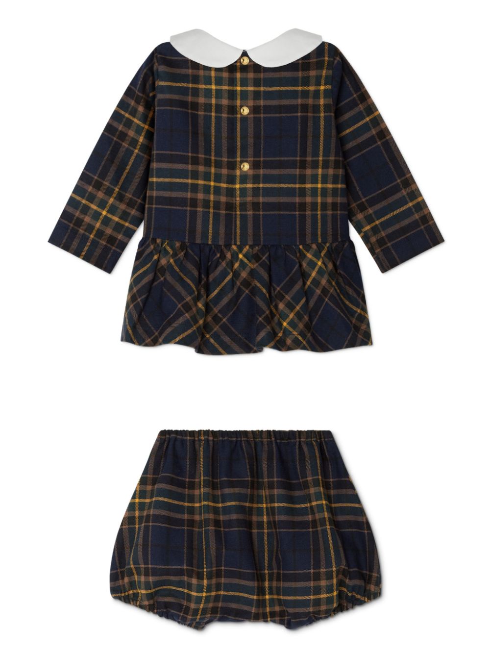 Versace Kids Love Teddy jurken set met tartan ruit - Blauw