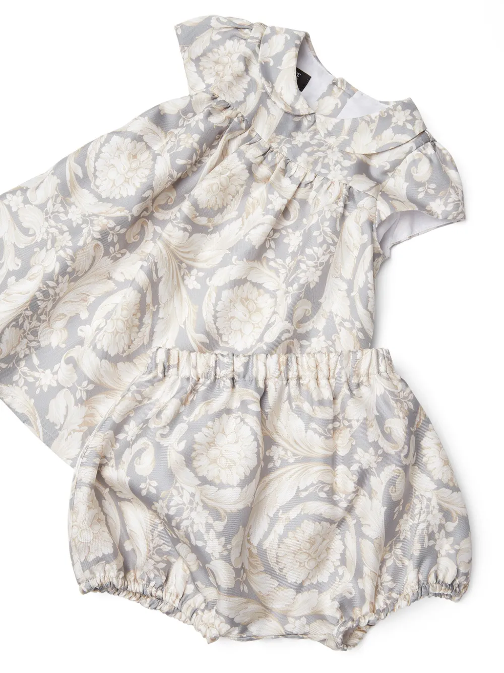 Versace Kids Jurk met barokprint Grijs