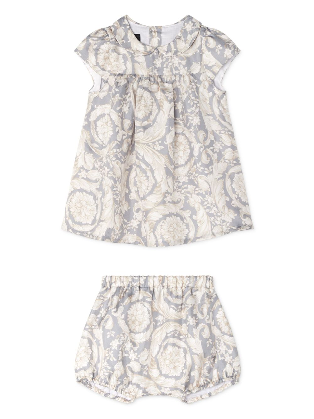 Versace Kids Barocco-print dress set - Grey