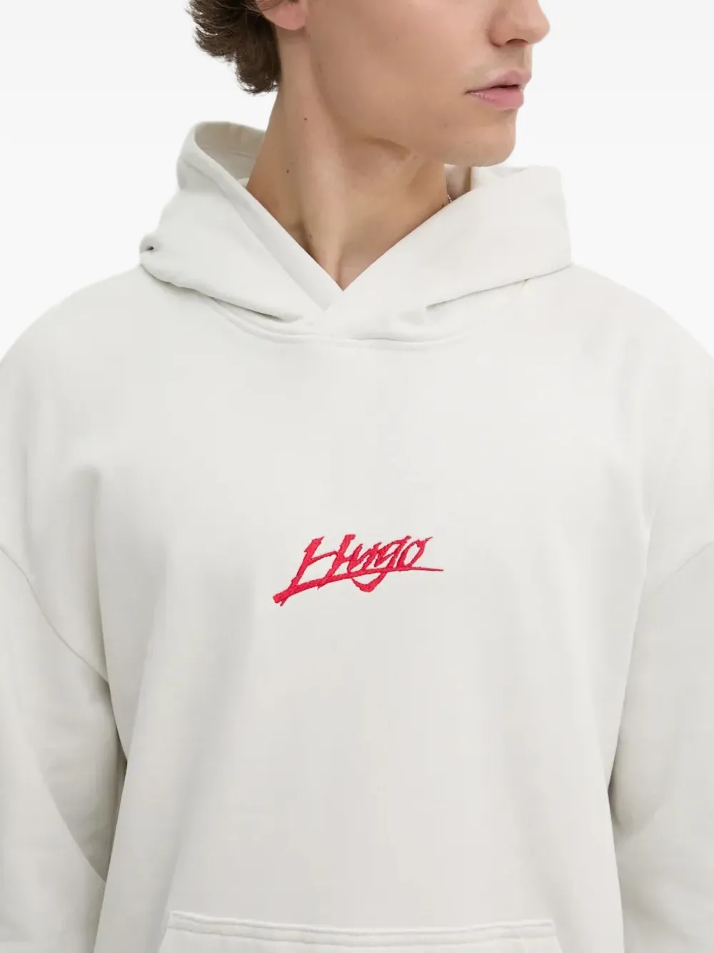 Hugo Boss Logo Hoodie In White