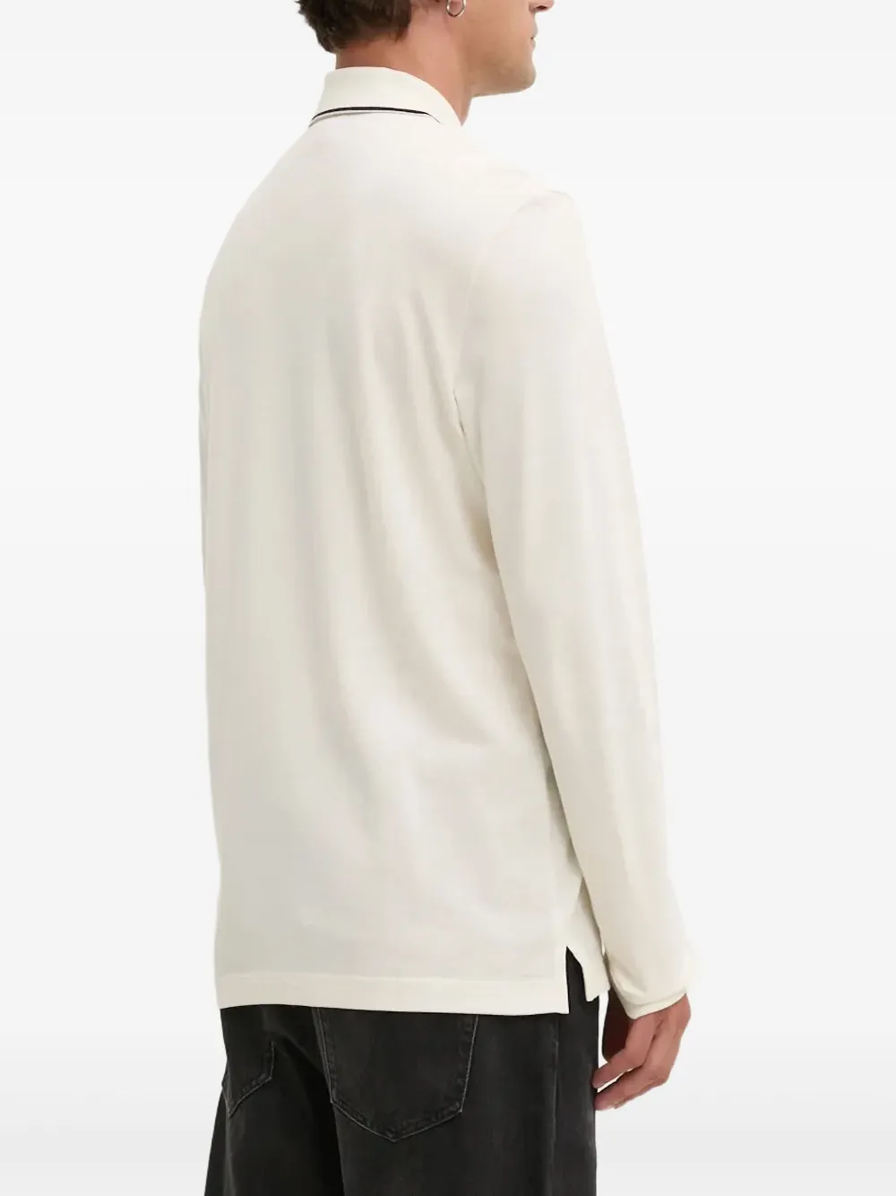 Hugo Boss Long-sleeve Polo Shirt In White