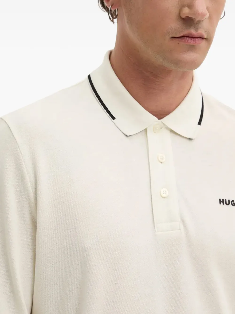 Hugo Boss Long-sleeve Polo Shirt In White