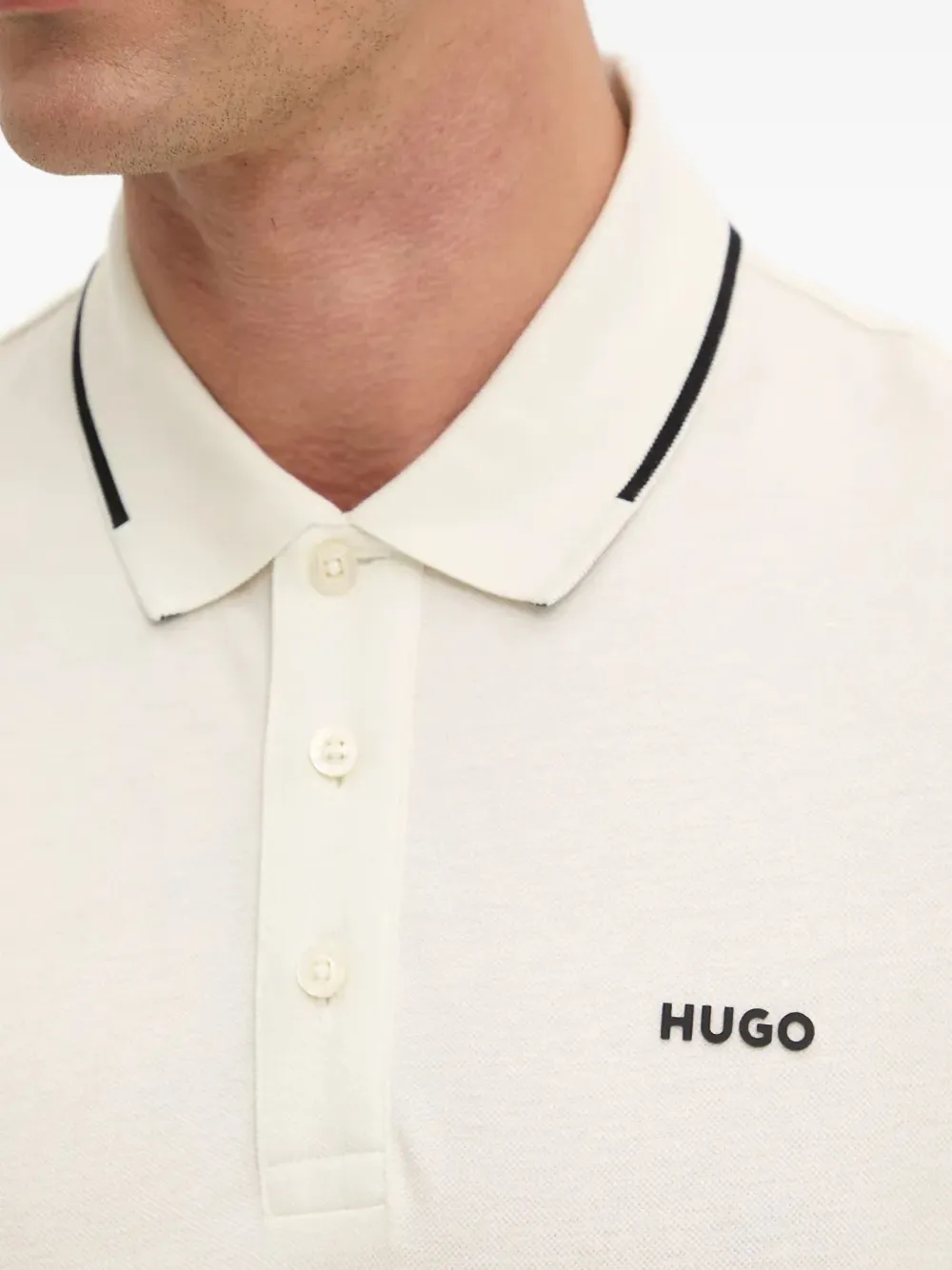 HUGO Poloshirt met lange mouwen Wit