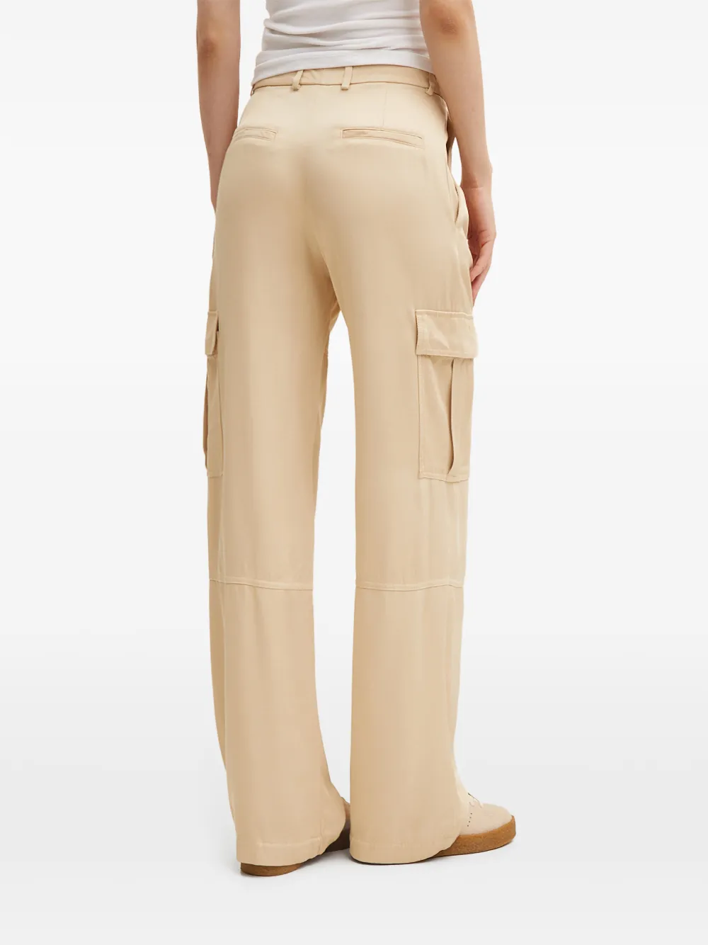 Hugo Boss Logo-appliqué Cargo Pants In Brown