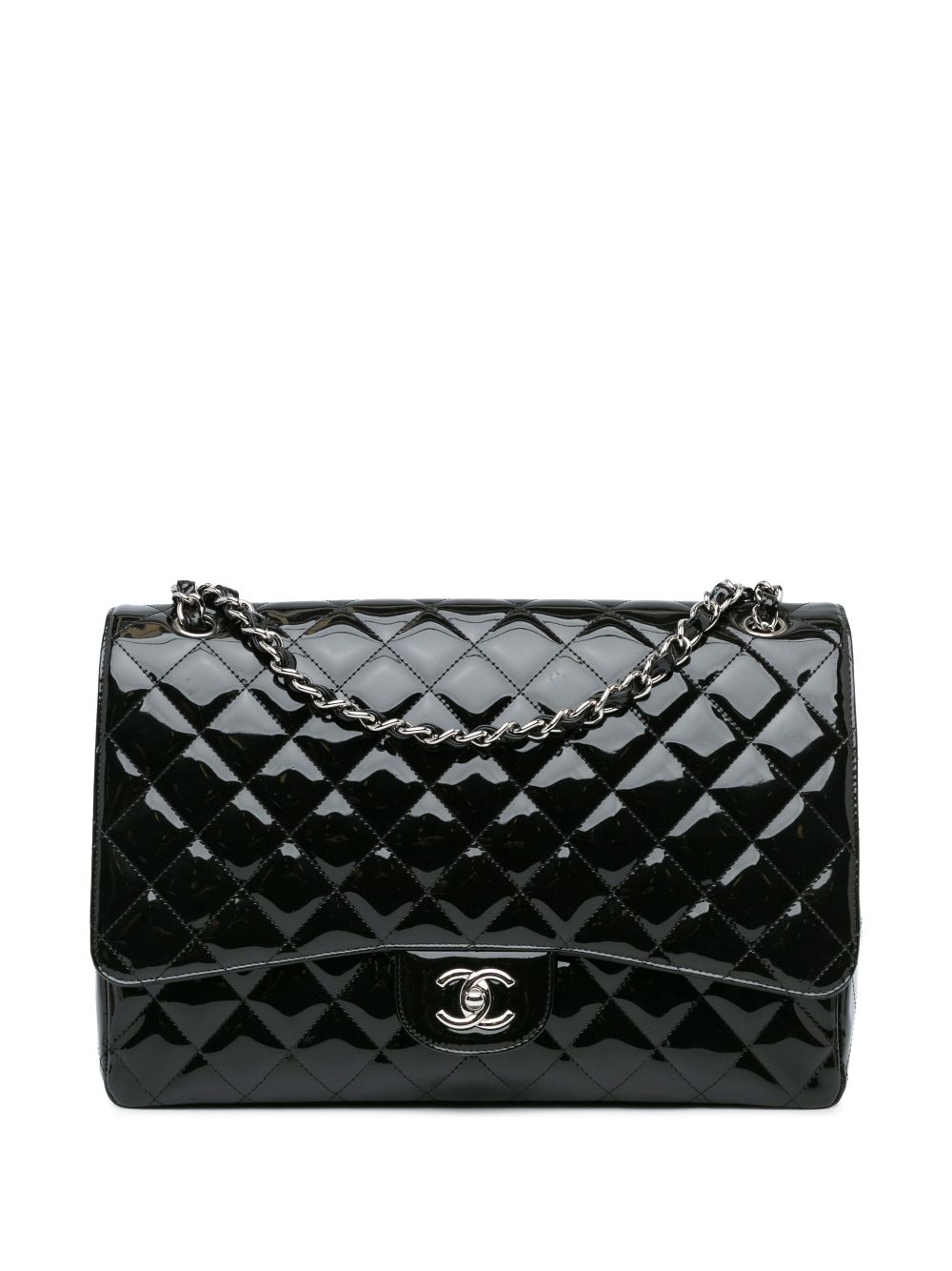 Affordable HOT SALE CHANEL 2009-2010 Maxi Classic Patent Double Flap shoulder bag Women