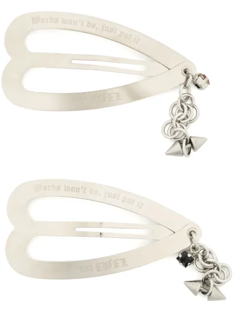 Yohji Yamamoto heart-shape hair clips (set of 2)