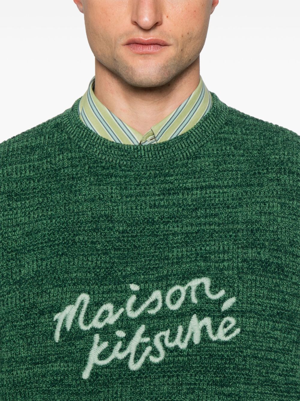 Maison Kitsune logo-embroidered sweater Men