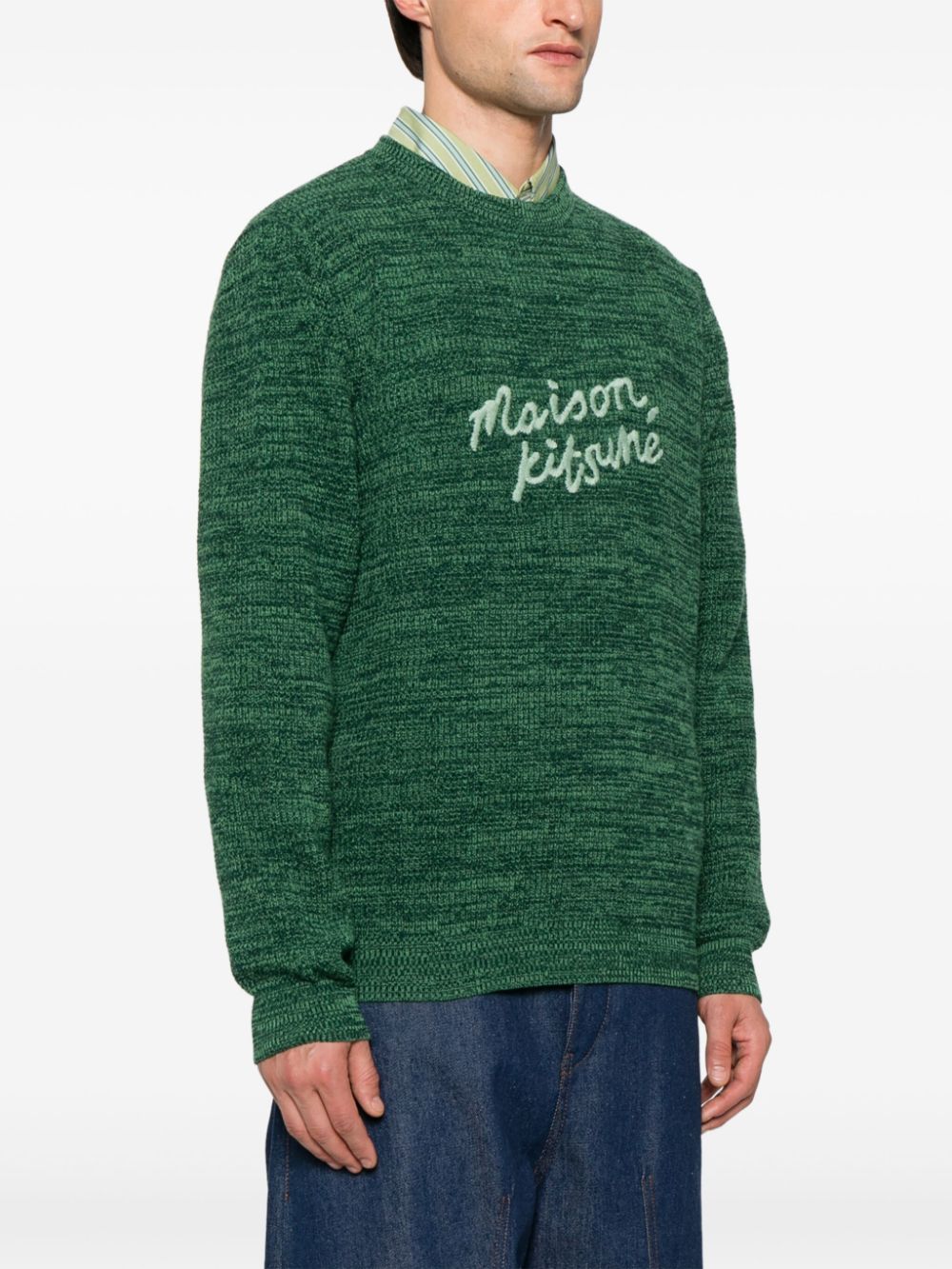 Maison Kitsune logo-embroidered sweater Men