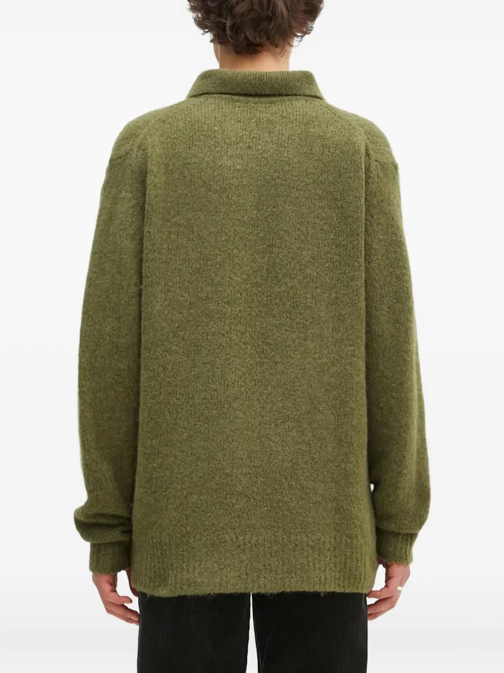 Norse Projects Rasmus Polo-neck Brushed Sweater In Green
