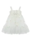 Lapin House floral-embroidered dress - White