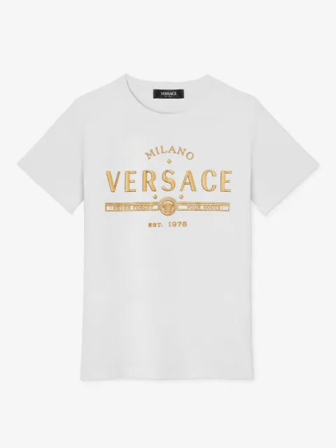 Versace Kids glitter-logo T-shirt
