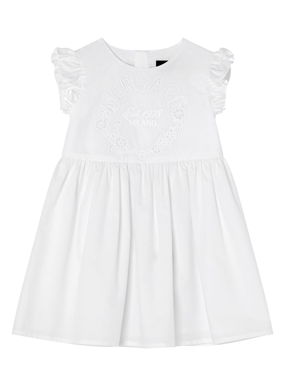 Versace Kids broderie anglaise dress - White