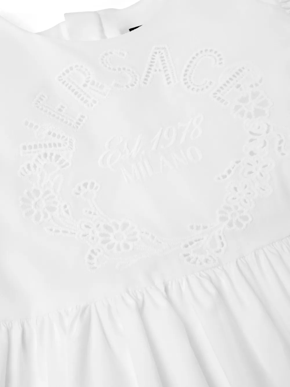 Versace Kids Broderie anglaise jurk Wit