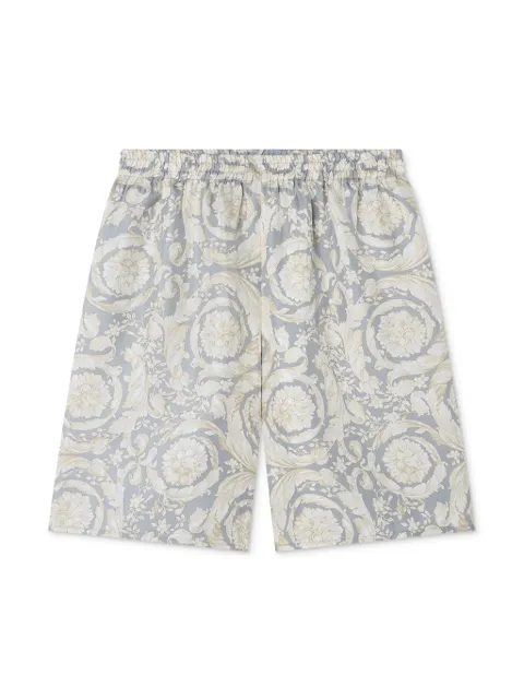 Versace Kids Barocco-print silk bermuda shorts