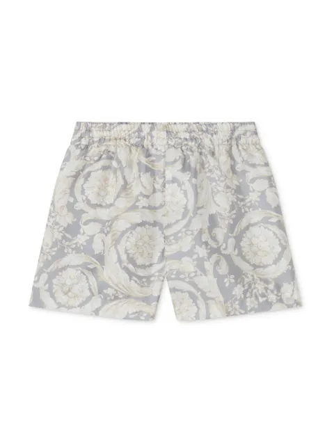Versace Kids Short de seda com estampa Barocco