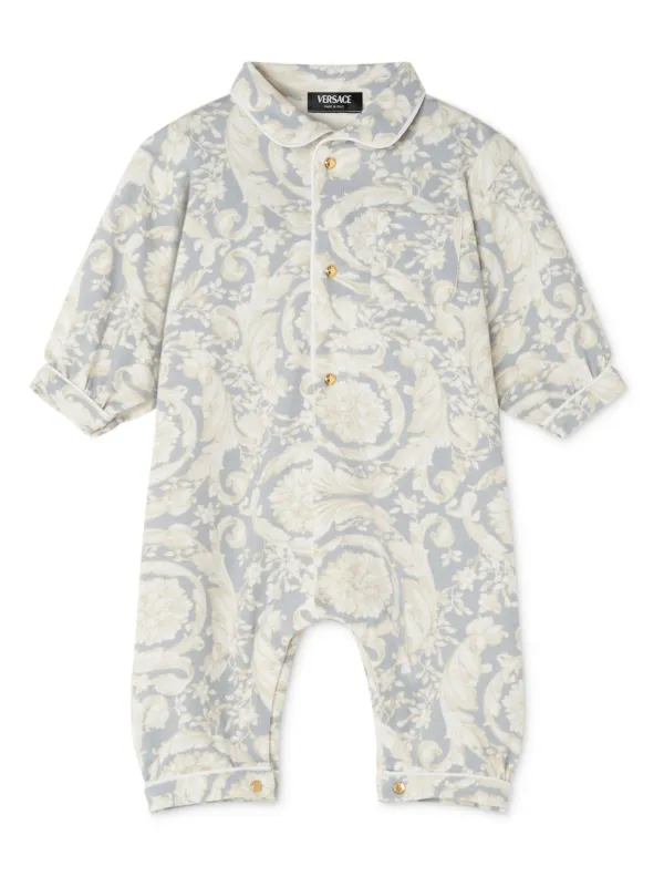 Versace Kids Tutina Con Stampa Barocca Grigio FARFETCH IT