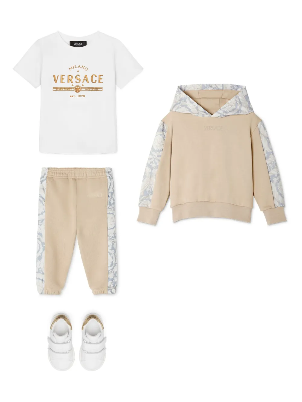 VERSACE BAROCCO 拼接连帽衫 