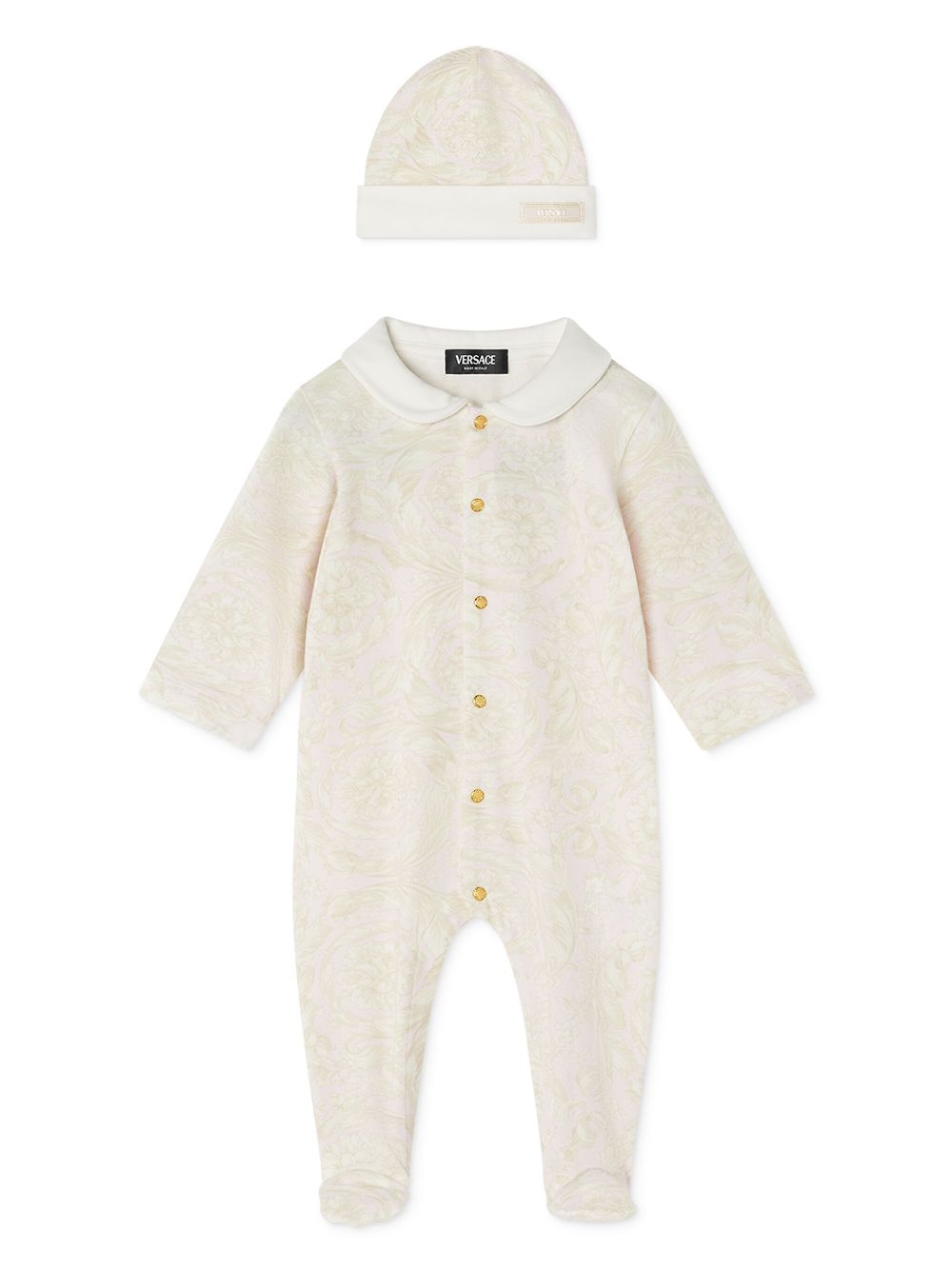 Versace Kids Barocco-print sleepsuit set - Neutrals