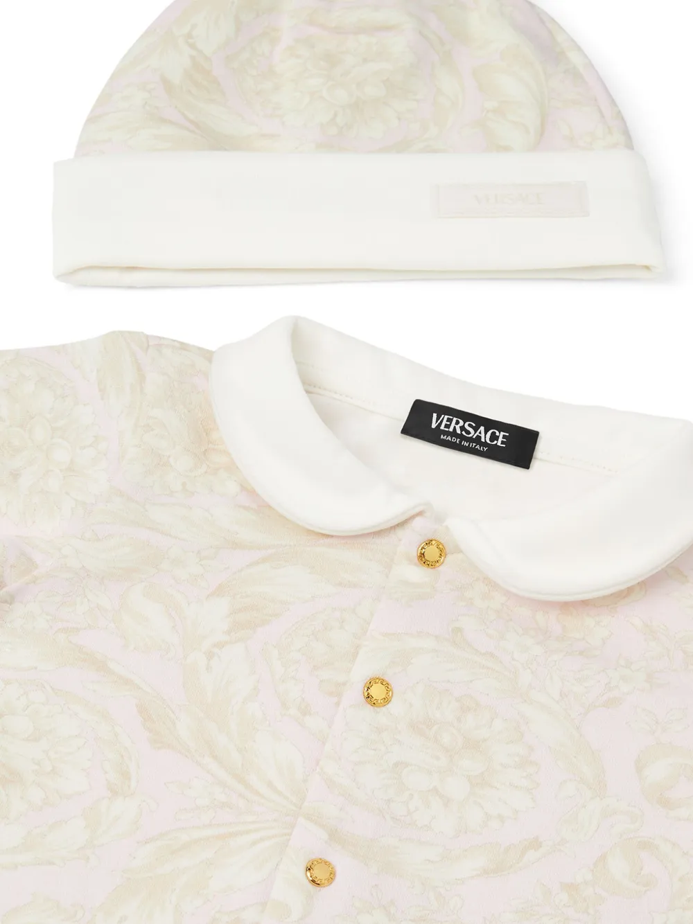 Versace Kids Pyjama met Barocco-print Beige