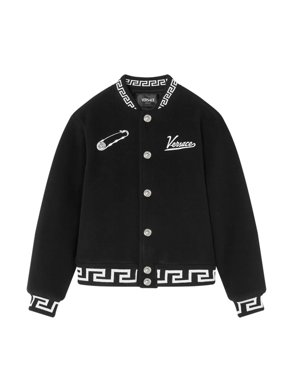 Versace Greca Bomber Jacket In Black