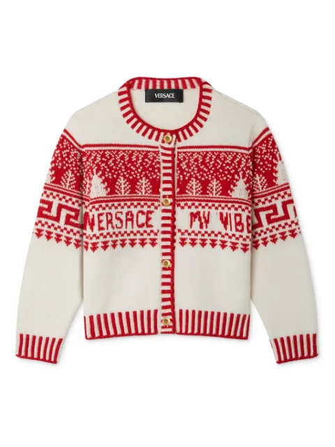 Versace Kids Fair Isle-jacquard cardigan