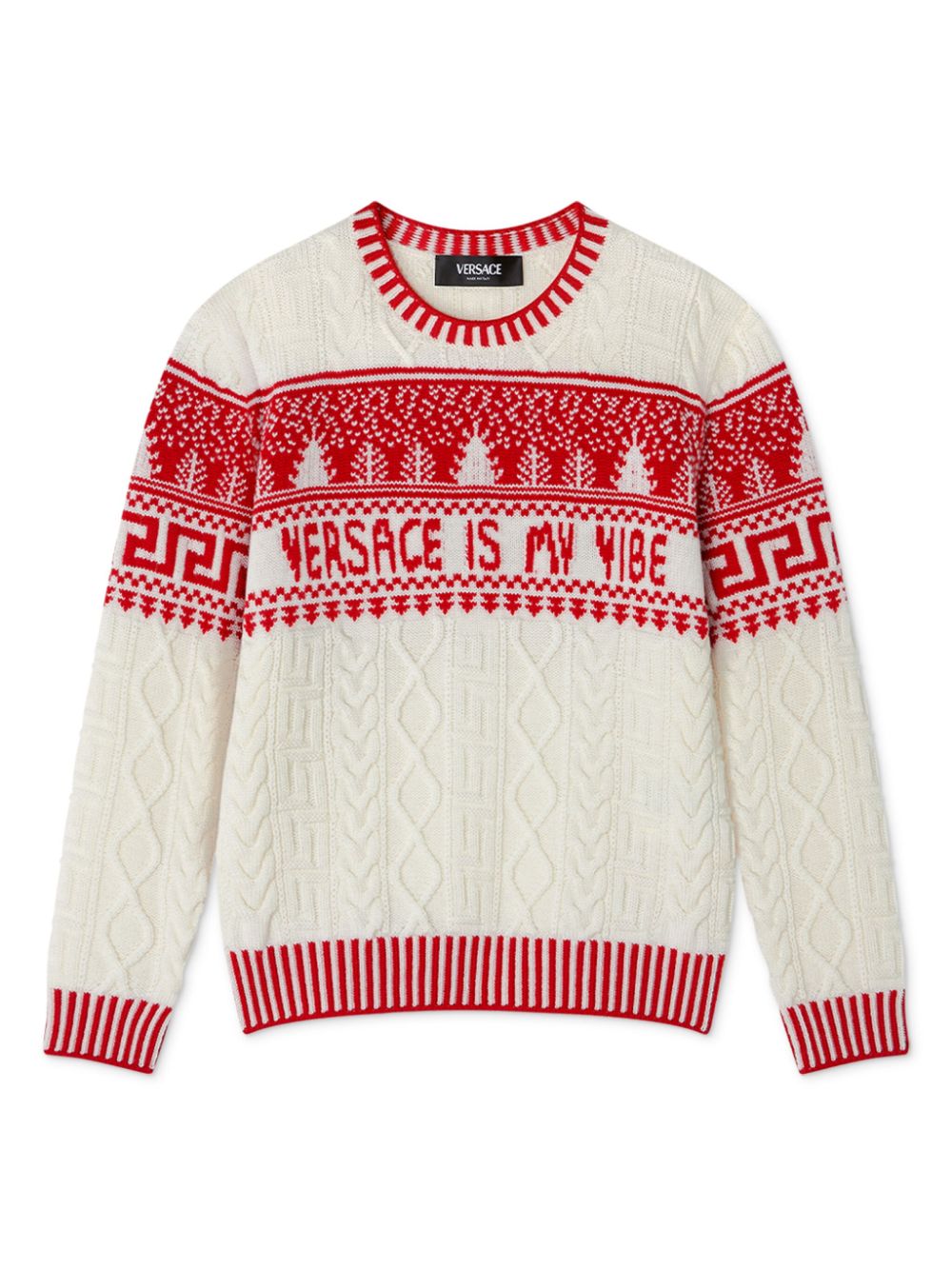 Versace Kids logo-jacquard sweater - White