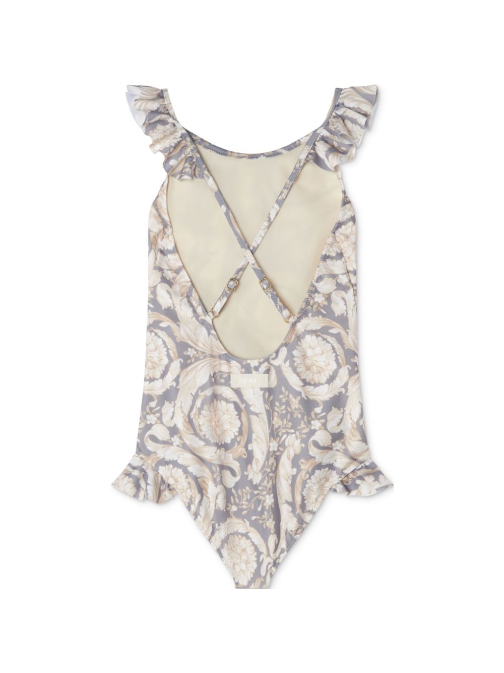 Versace Kids Barocco-print swimsuit - Grey