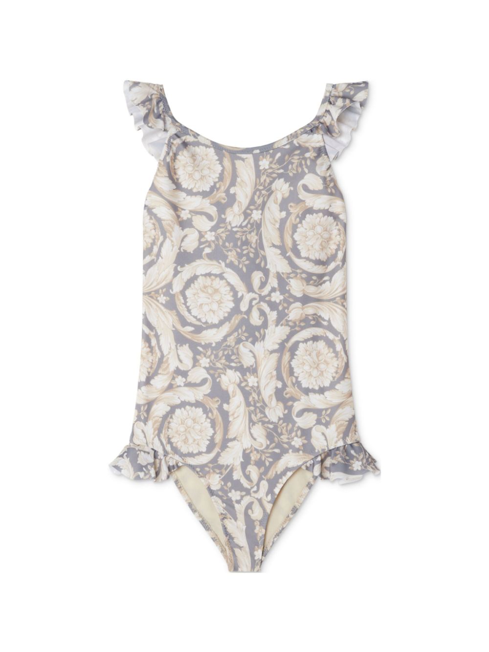 Versace Kids Barocco-print swimsuit - Grey